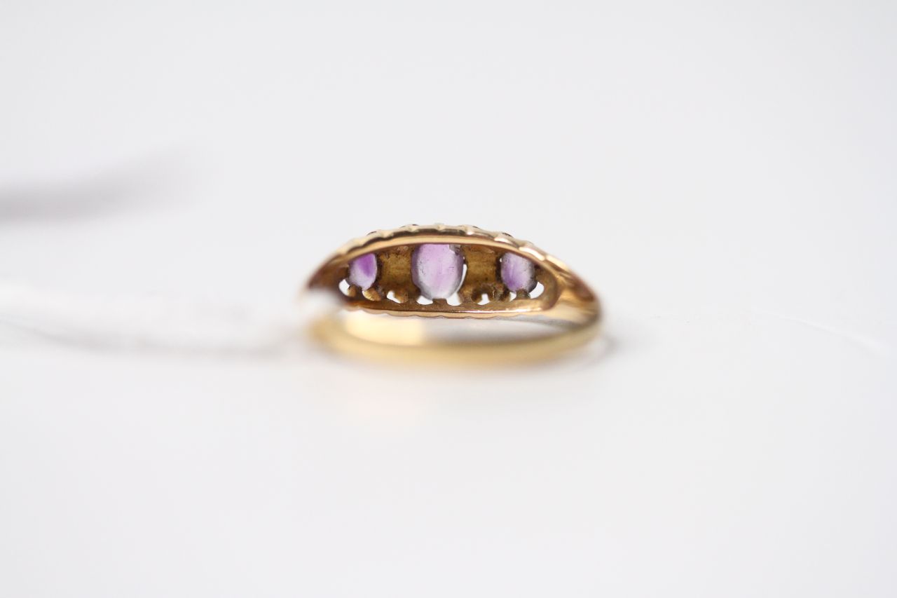 Amethyst Ring, stamped 18ct yellow gold, size R, 4.5g. - Image 3 of 3