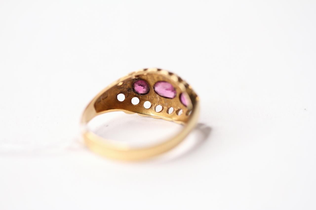 Victorian Diamond & Garnet Cluster Ring, stamped 18ct yellow gold, size O, 2.72g. - Image 2 of 2