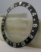 Vintage Rolex GMT 1675 Insert. Slight wear marks present at the 22 and between 6-8 o clock position,