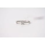 Princess Cut Diamond Solitaire Ring, platinum 950, 0.15ct diamond, size J1/2, 2.6.g.
