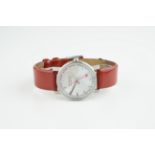 GENTLEMENS MONDAINE RAILWAY WRISTWATCH, circular mother of pearl dial with stick hour markers and