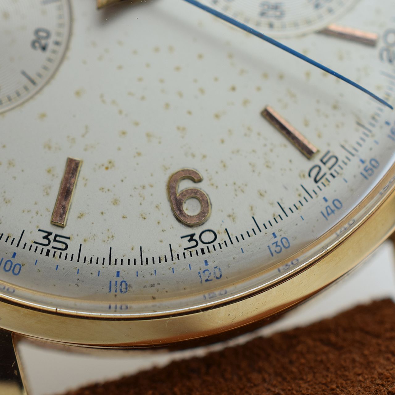 GENTLEMAN'S OVERSIZED ZENITH CHRONOGRAPH 156D, 18CT PINK GOLD, REF. 19518, CIRCA 1954, 37MM, - Image 7 of 11