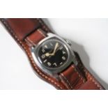 RARE VINTAGE ROLEX OYSTER 'ARMY' WITH ROLEX BUND STRAP CIRCA 1943, circular gloss gilt dial with