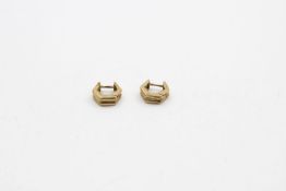 9ct gold stylized hug hoop earrings 3.7 grams gross