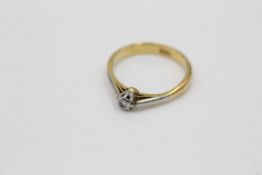 18ct gold diamond solitaire ring (2.8g)