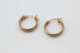 9ct gold tricolour hoop earrings (2.2g)