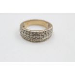 9ct gold diamond three row ring (4.7g)