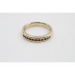 9ct gold diamond channel set half eternity ring (2.7g)