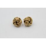 9ct gold textured knot stud earrings (3.3g)