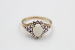 9ct gold opal & gemstone ring (2.2g)