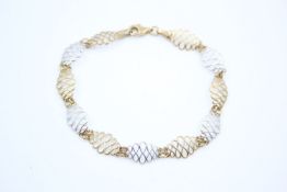 9ct gold two-tone panel bracelet 3.9 grams gross