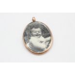 9ct gold antique photo locket pendant (10g)