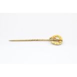 18ct gold antique horseshoe stick pin 1.5 grams gross