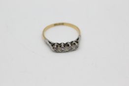 18ct gold antique diamond four stone ring (1.9g)
