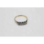 18ct gold antique diamond four stone ring (1.9g)