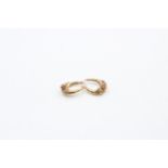 9ct gold bicolour rose design hoop earrings (2.4g)