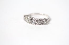 18ct white gold 5 stone diamond ring. RBC diamonds 2.85ct