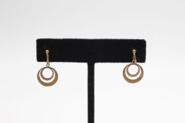 antique 9ct gold screw-back drop earrings 1.3 grams gross