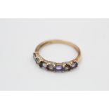 9ct gold gemstone half eternity ring (1.8g)