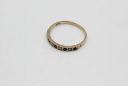 9ct gold diamond & sapphire half eternity ring (1.2g)