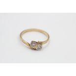 9ct gold gemstone toi et moi ring (1.8g)