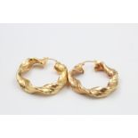 9ct gold twisted hoops (5.1g)