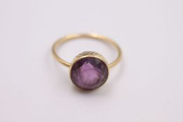 15ct gold purple paste stone dress ring 2.7 grams gross