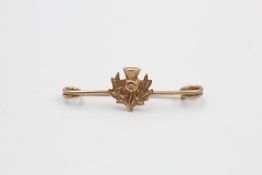 9ct gold thistle brooch (0.7g)