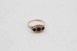 9ct rose gold diamond & garnet ring (1.3g)