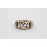 vintage 9ct gold two-tone '2000' cutwork ring 2.3 grams gross