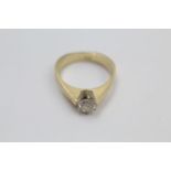 14ct gold modernist set gemstone solitaire ring 4.1 grams gross