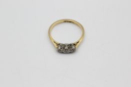 18ct gold antique diamond trilogy ring (2g)