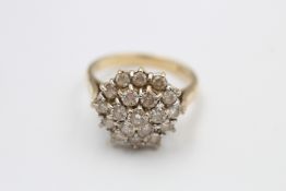 9ct gold gemstone cluster dress ring (5.2g)