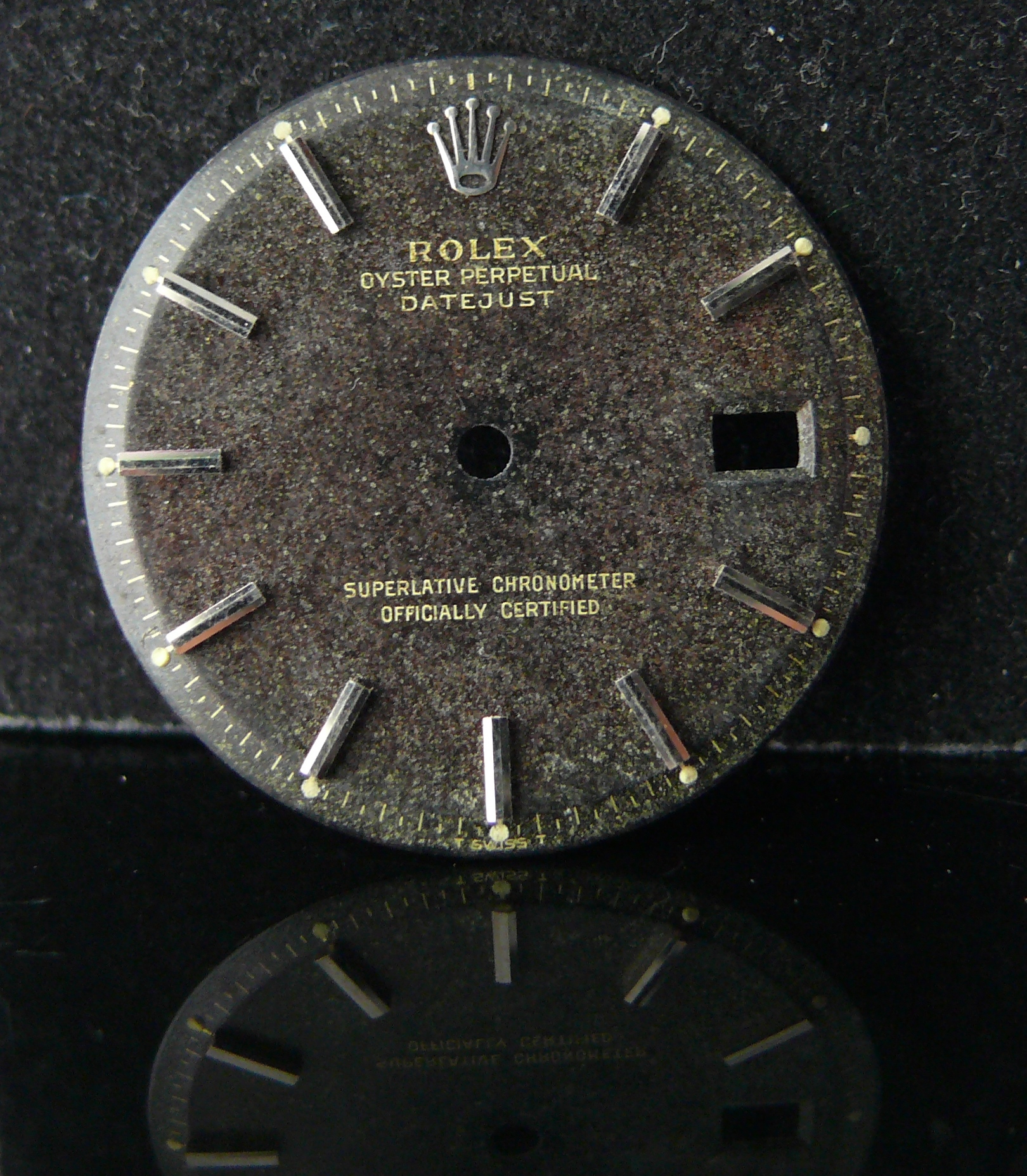 1960s Vintage Rolex Black Datejust Tropical Gilt Dial for model references 1600 1601 1603. Please - Image 6 of 8