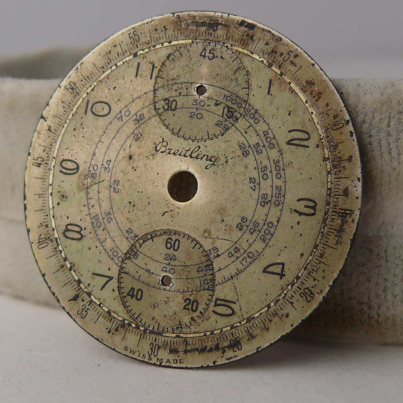 EARLY Vintage Breitling Up & Down Chronograph Dial. Suitable for parts projects or being restored. - Image 3 of 5