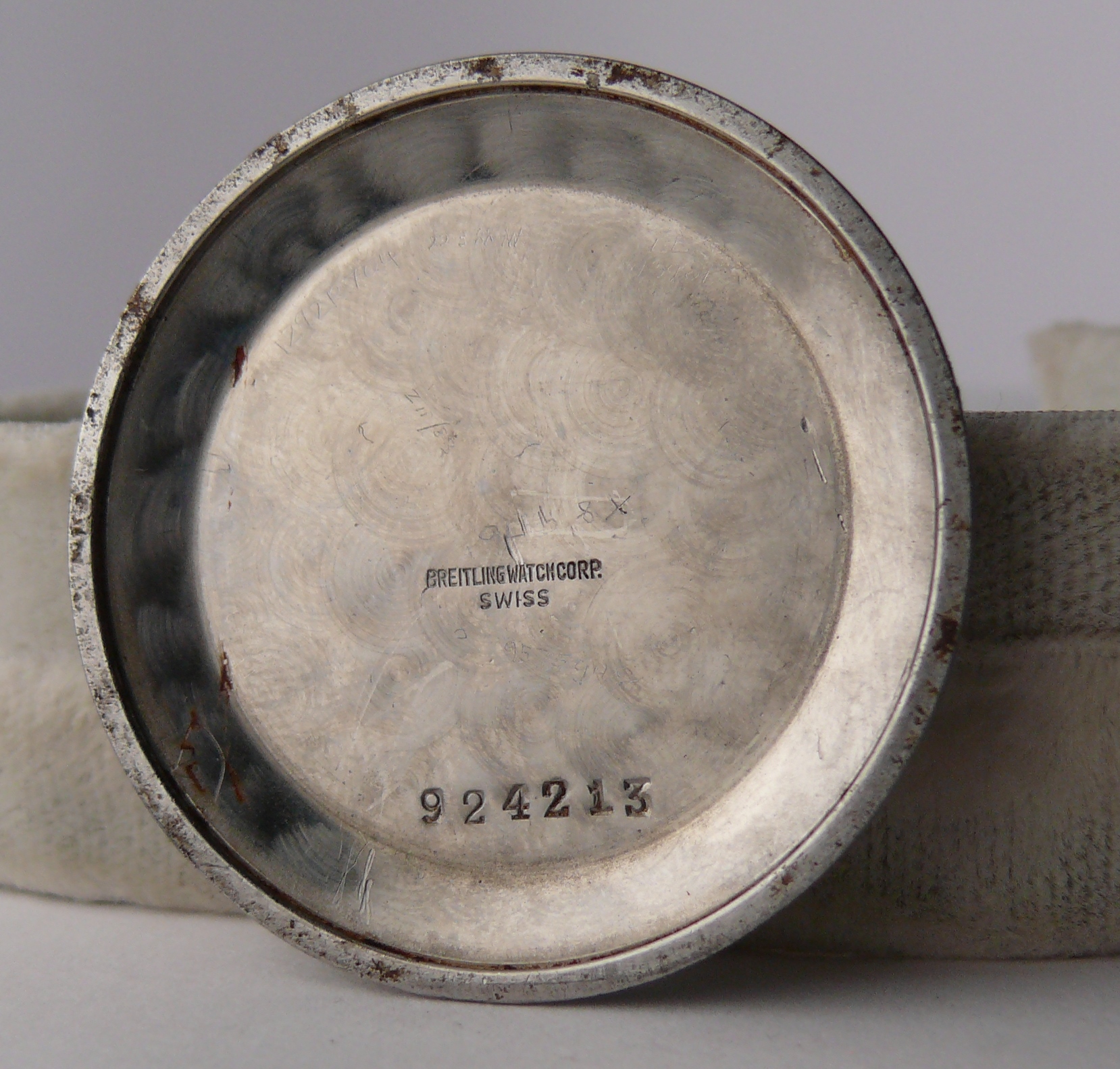 1960s Vintage Breitling Navitimer 806 Case Back. Case back serial 924213 = 1960. Suitable for an all - Image 6 of 6