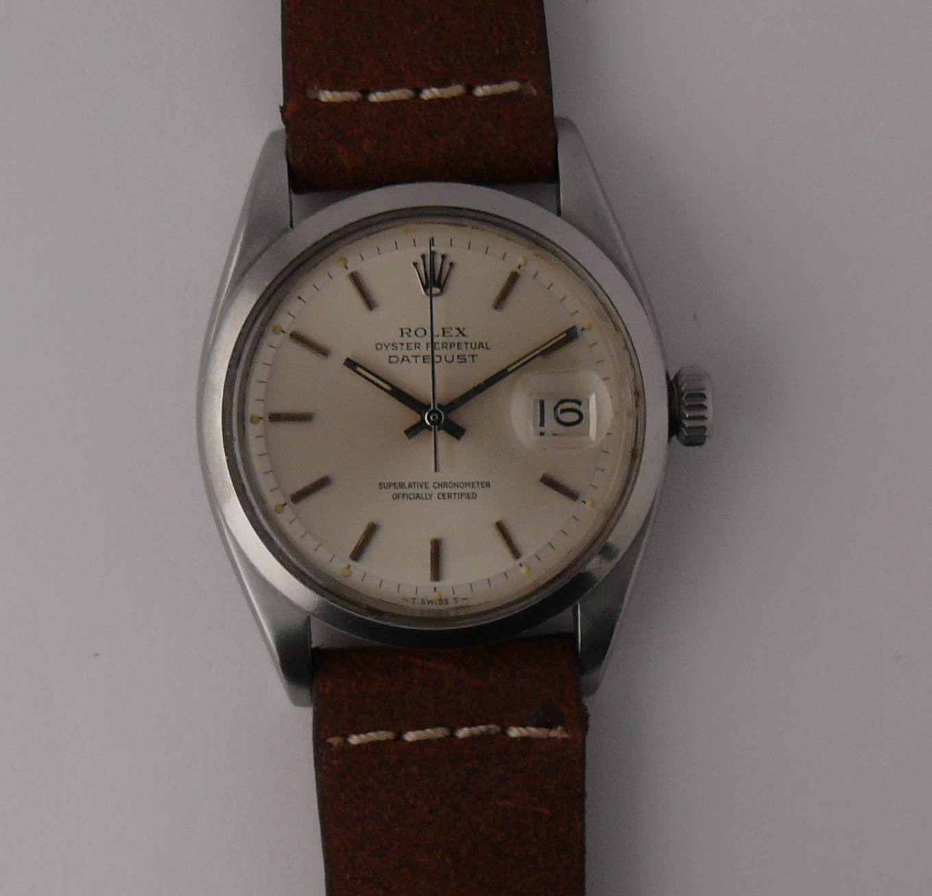 1958 Rolex Oyster Perpetual Datejust Ref 6605 6604, a vintage 1958 Rolex Oyster Perpetual Datejust