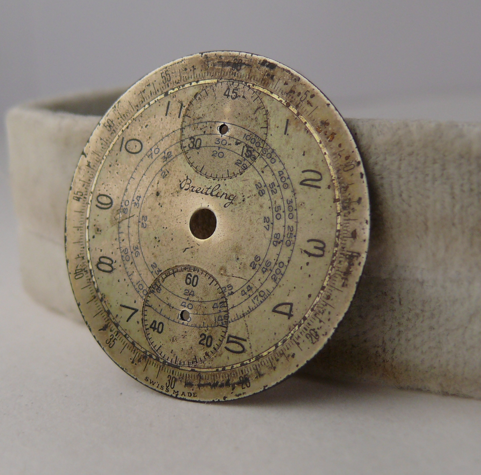 EARLY Vintage Breitling Up & Down Chronograph Dial. Suitable for parts projects or being restored. - Image 2 of 5