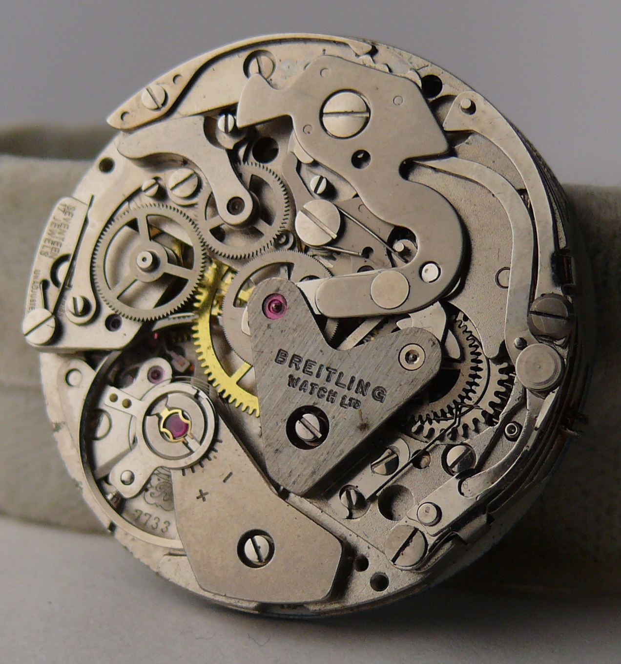 Vintage Breitling Sprint Chronograph Movement & Dial Valjoux 7733 unit. Please note movement has not - Image 3 of 4