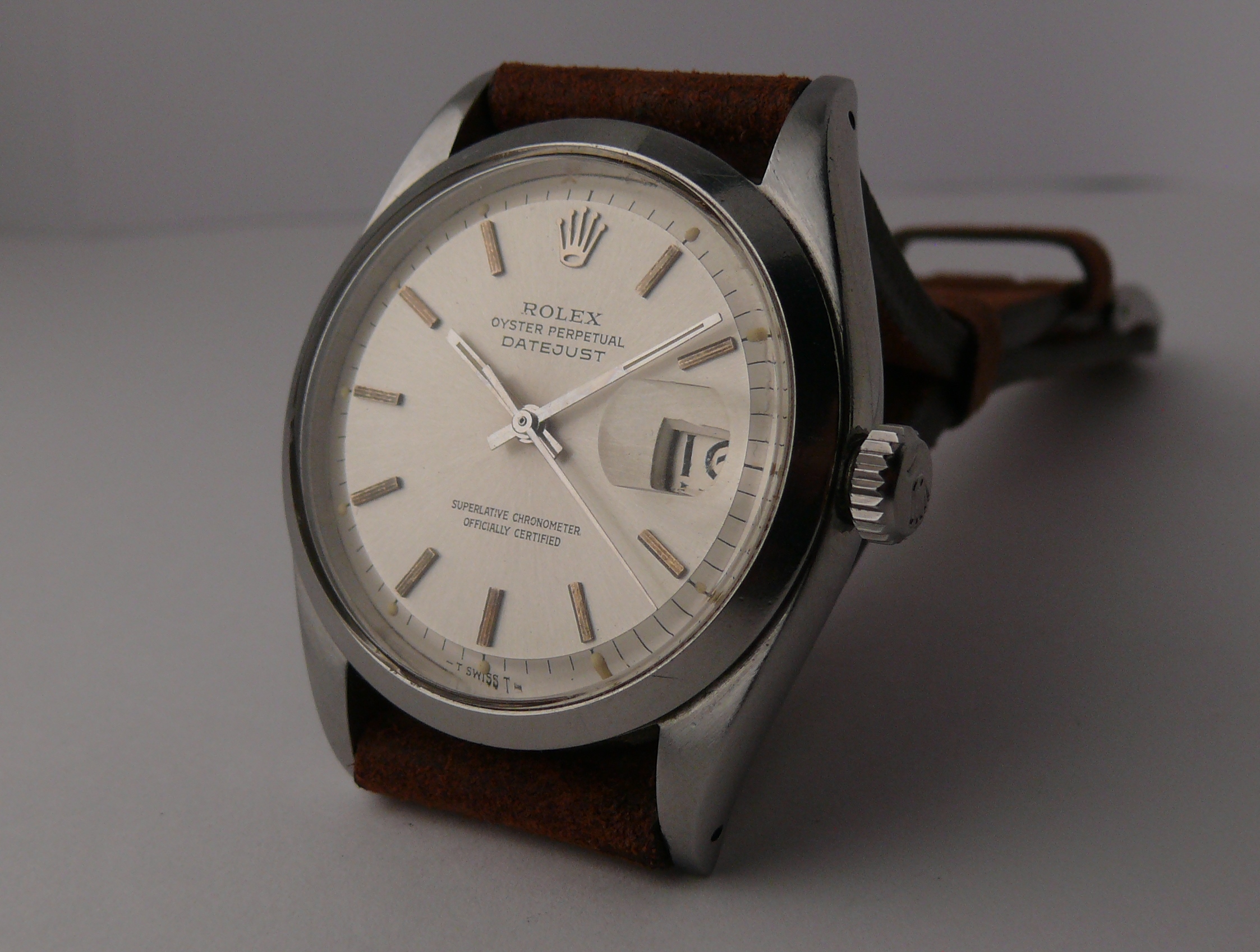 1958 Rolex Oyster Perpetual Datejust Ref 6605 6604, a vintage 1958 Rolex Oyster Perpetual Datejust - Image 3 of 14