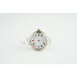 GENTLEMENS ROLEX SILVER TRENCH WW1 WRISTWATCH CIRCA 1914, circular white dial with roman numeral