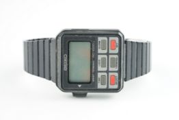 GENTLEMENS SEIKO DATA BANK WRIST TERMINAL RC-1000 WRISTWATCH, digital dial with buttons on the face,