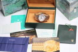 ROLEX EXPLORER II WRISTWATCH REF 16570 W/BOX & PAPERS 1997, white/polar dial with the original