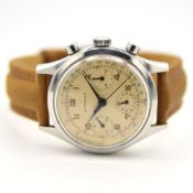 GENTLEMAN'S VINTAGE WITTNAUER CHRONOGRAPH VALJOUX 72, REF. 6002/5, CIRCA. 1950S, circular patina'd