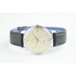 GENTLEMENS ZENITH JUMBO WRISTWATCH, circular off white dial with hour markers and hands, 36mm