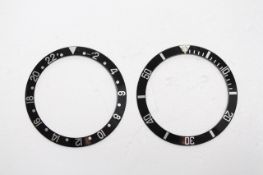 2x 1980s-1990s Rolex bezel inserts