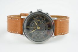 GENTLEMENS OMEGA CAL. 33.3 CHRONOGRAPH WRISTWATCH, circular two tone twin register dial with hour