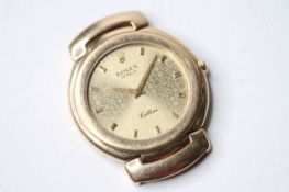 VINTAGE 18CT ROLEX CELLINI QUARTZ WATCH REFERENCE 6622, circular champagne dial with baton hour