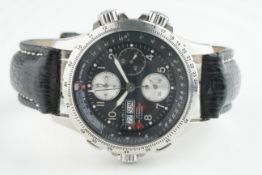 GENTLEMENS HAMILTON KHAKI AUTOMATIC X-WIND CHRONOGRAPH WRISTWATCH, circular black triple register