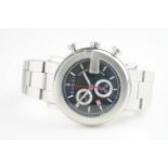 GENTLEMENS GUCCI CHRONOSCOPE CHRONOGRAPH WRISTWATCH, circular black dial with hour markers and